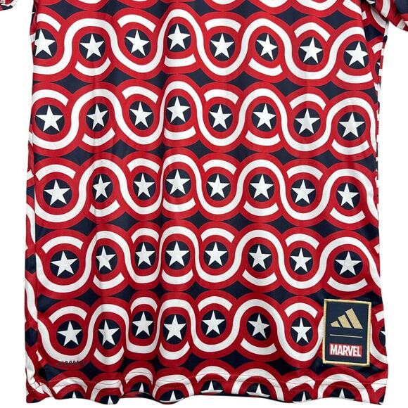 NWT Adidas x Marvel Captain America MLS Soccer Jersey Mens Size Medium (HT3237) - Picture 4 of 6